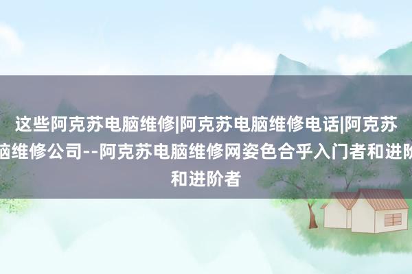 这些阿克苏电脑维修|阿克苏电脑维修电话|阿克苏电脑维修公司--阿克苏电脑维修网姿色合乎入门者和进阶者